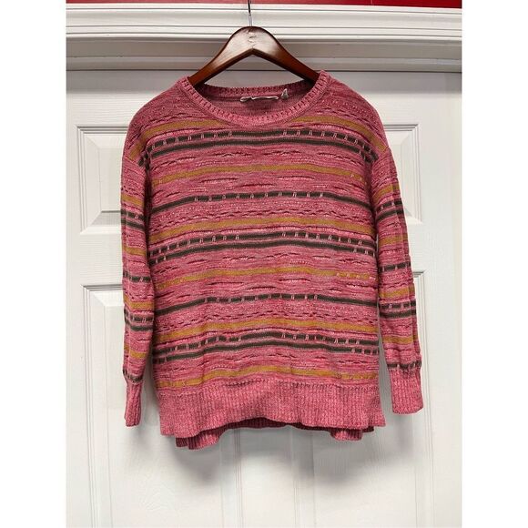 Soft Surroundings Pink Textured Knit Crew Neck Sweater sz PL EUC - Picture 1 of 9